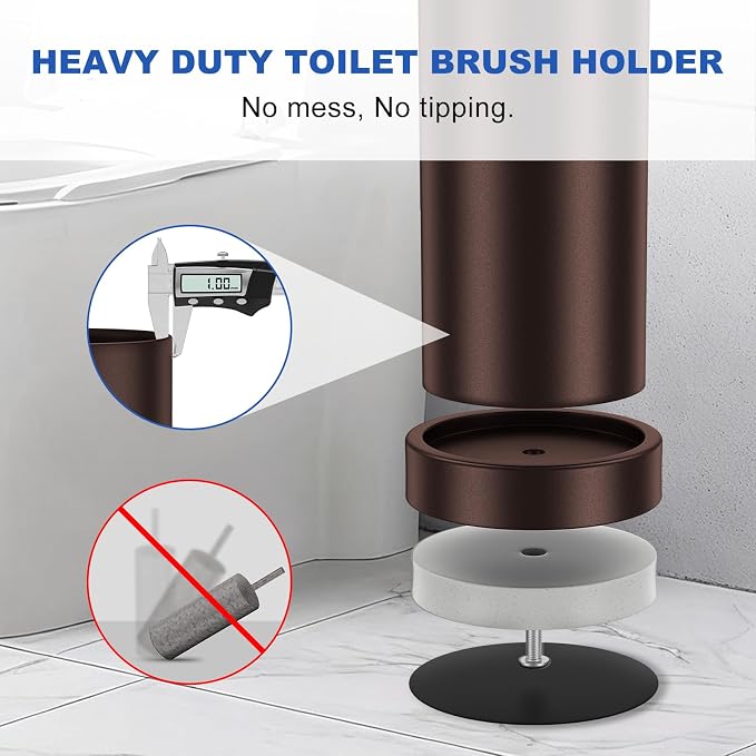 Toilet Brush and Holder Set: 304 Stainless Steel Heavy Duty Toilet Bowl Brush - Image 4
