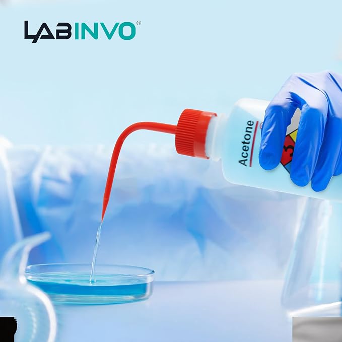 Acetone Wash Bottle, Narrow Mouth, Self-Venting Safety Wash Bottle, LDPE - Image 5