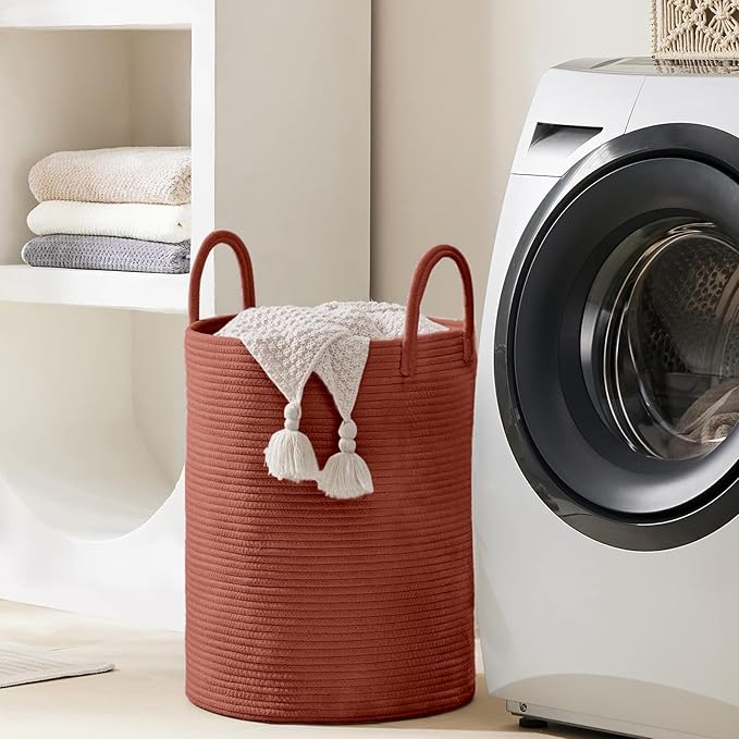 YOUDENOVA Laundry Hamper Basket, Woven 58L Tall Laundry Basket - Image 6