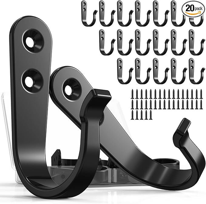 20PCS Heavy Duty Metal Coat Hooks by BREYDROK