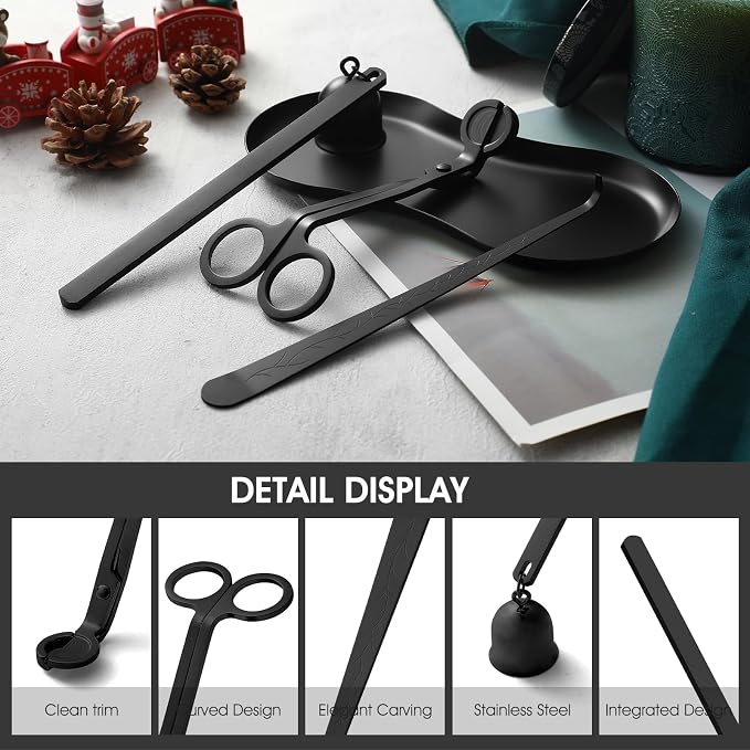 PATOISE 4 in 1 Candle Accessory Set Mini, Candle Wick Trimmer Cutter, Candle - Image 2