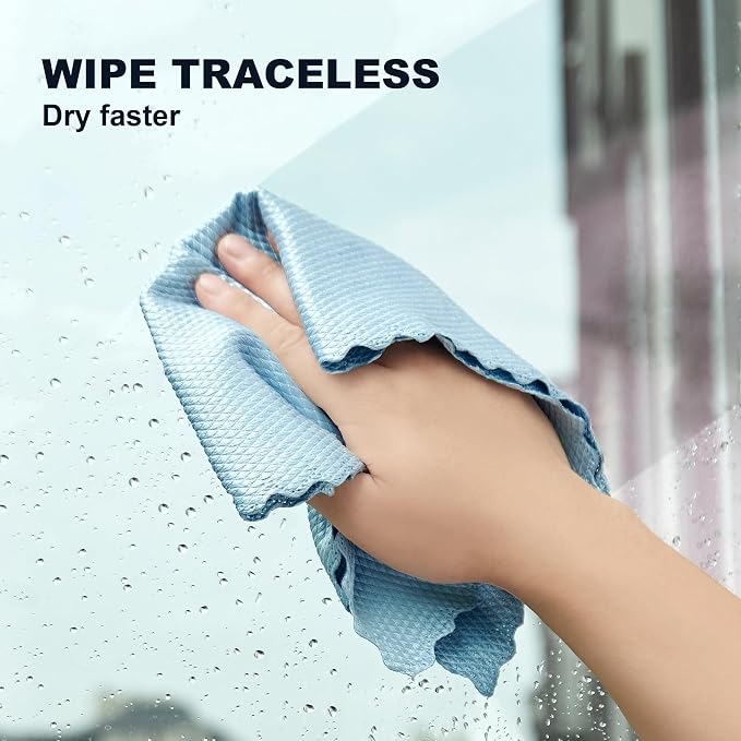JOYMOOP Fish Scale Streak Free Magic Glass Window Cleaning Cloth, Microfiber - Image 2