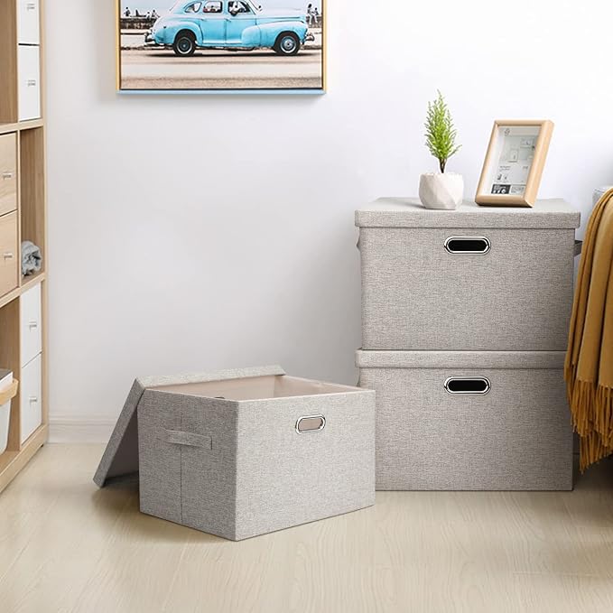 Large 17 36 Quart Collapsible Stackable Storage Bins - Image 6