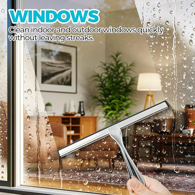 2PACK Shower Squeegee for Glass Doors, Squeegee for Shower Glass，All-Purpose - Image 5