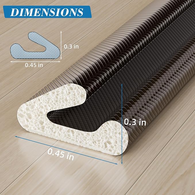 V-Shaped Weather Stripping Door Seal, 52.5FT Draft Stopper - Image 6