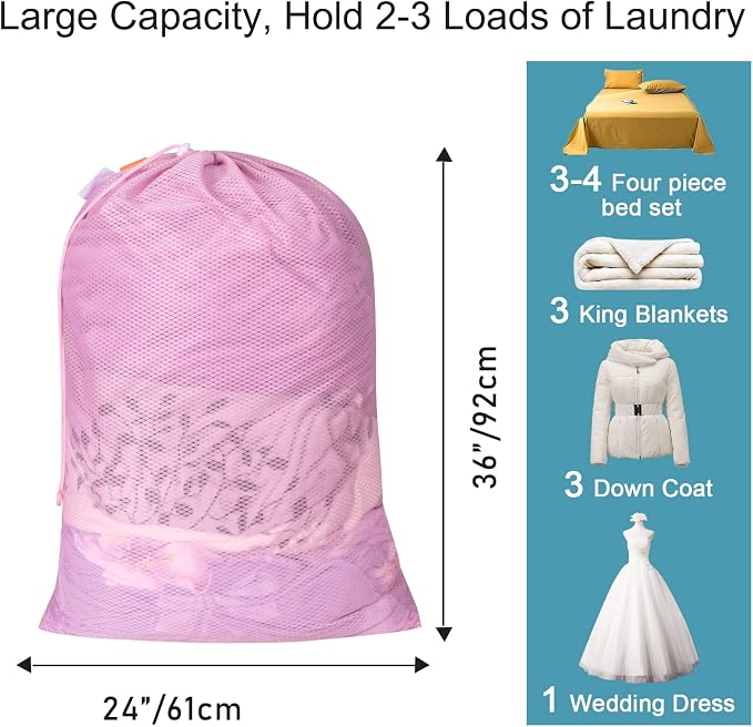 Polecasa Heavy Duty Diamond Large Mesh Laundry Bag - Image 3
