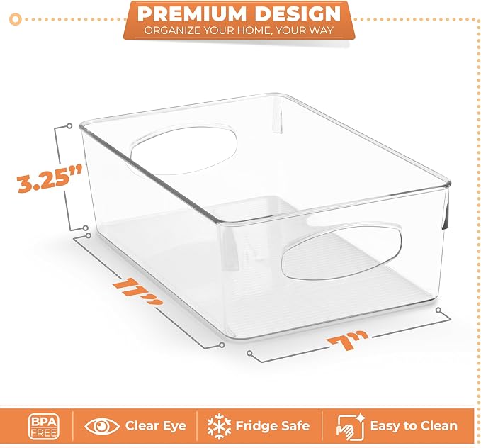 Sorbus Large Clear Plastic Storage Bins, 10 Pack Clear Organizer Bins - Image 3