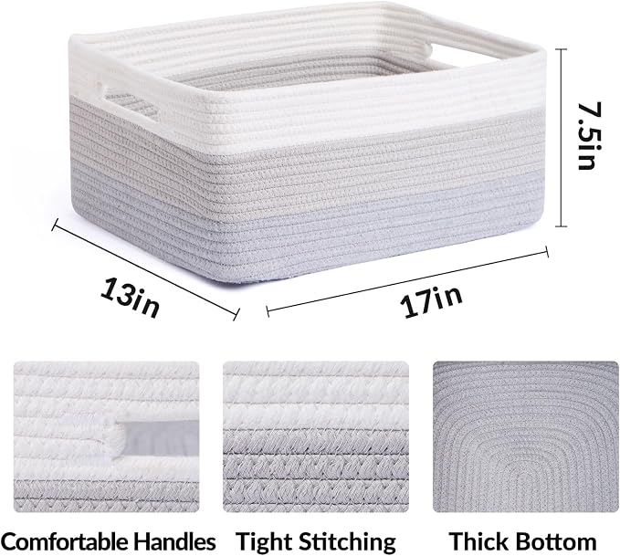 Large Storage Baskets for Organizing, Closet Shelf Baskets for Clothes Blanket - Image 2