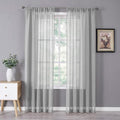 Tollpiz Sheer Curtains Bedroom Linen Textured Curtain Sheers Light Filtering by Tollpiz