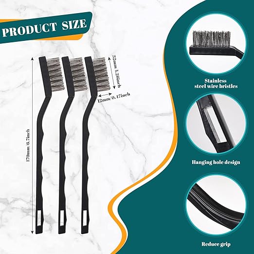 24 Pcs Mini Stainless Steel Wire Brush Set, Wire Scratch Brush - Image 2
