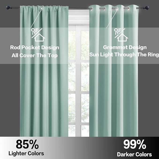 RYB HOME Small Curtains Blackout - Image 5