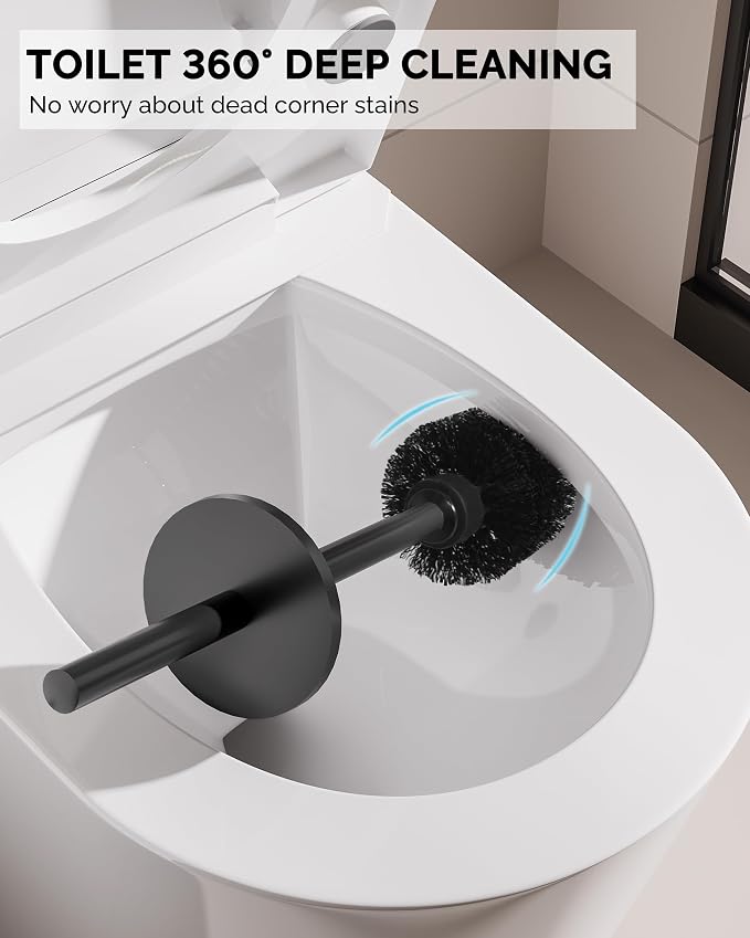 Toilet Brush and Holder Set, 2 Pack Stainless Steel Toilet Bowl Brush - Image 2