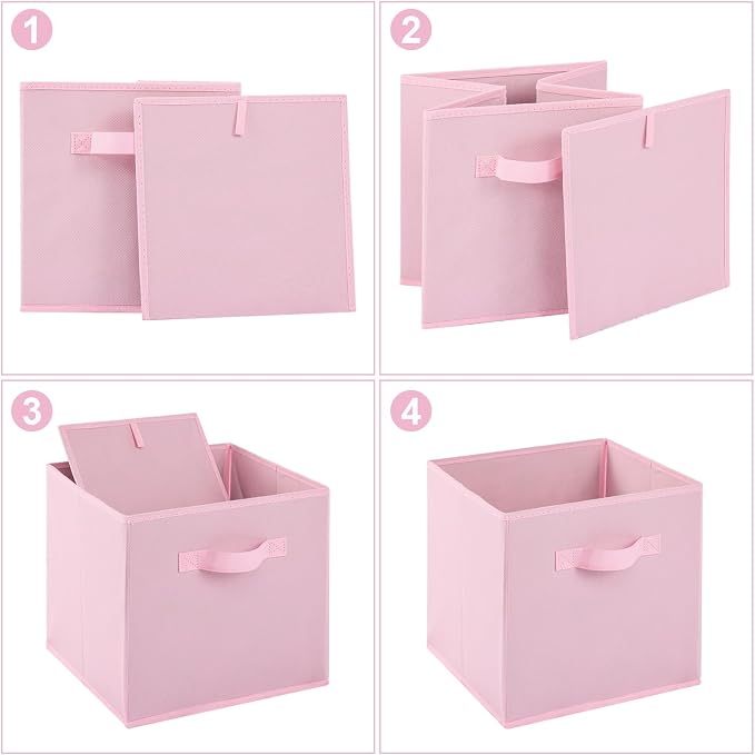 Stero 13x13x13 Inch Fabric Storage Bins 6 Pack Fun Colored Durable Storage Cubes - Image 3