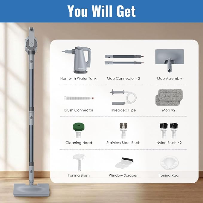 FEPPO Steam Mop with Detachable Handheld Steam Cleaner - Image 9