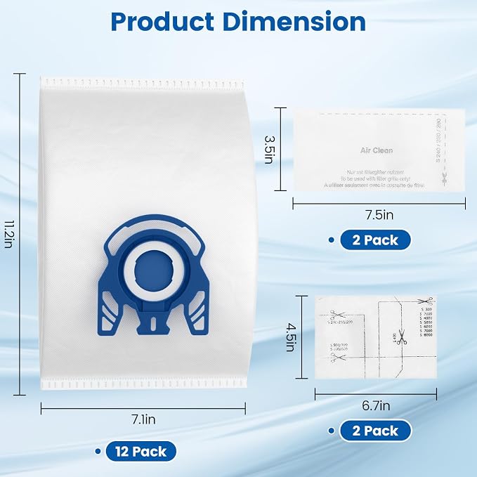 12 Pack 3D Airclean GN Vacuum Bags Compatible - Image 3