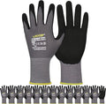 LOCCEF Work Gloves MicroFoam Nitrile Coated-6 Pairs, Seamless Knit Nylon Gloves by LOCCEF
