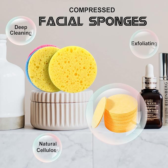 METUUTER 50 PCS Compressed Facial Sponges - Image 2