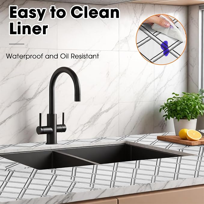 Drawer and Shelf Liner for Kitchen Cabinets Non-Adhesive, Non-Slip Cabinet - Image 3