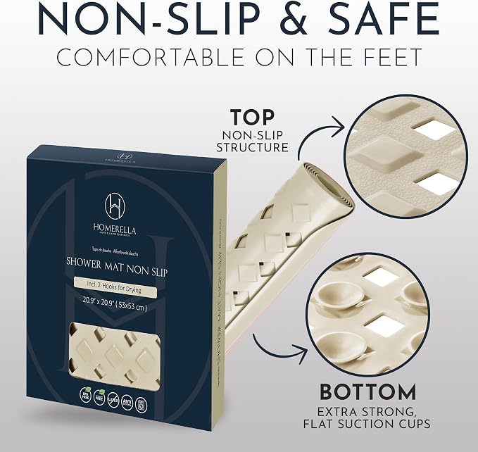 Homerella Anti Slip Shower Mat | Anti Mold Non Slip Bathtub Mat - Image 5