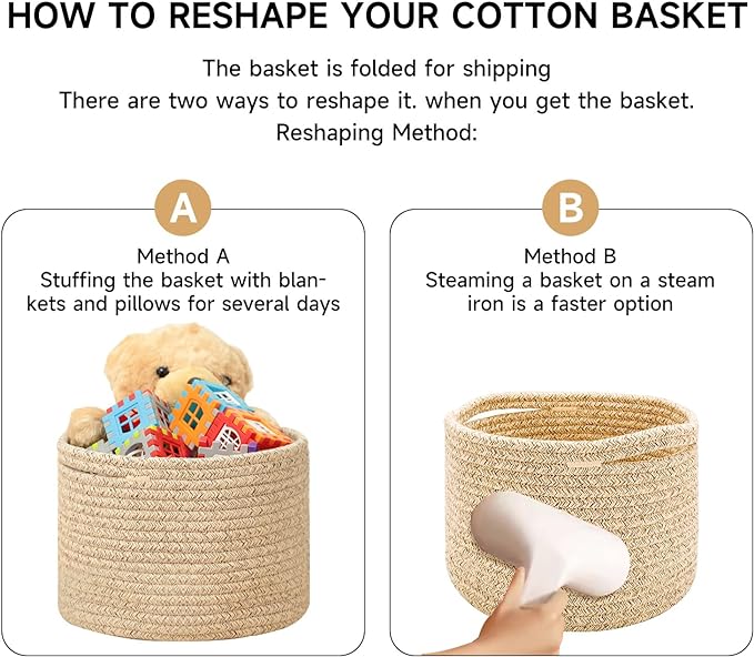 Small Basket for Organizing | Cube Shelf Closet Storage Baskets | 9.7×9.7×7.1” - Image 7