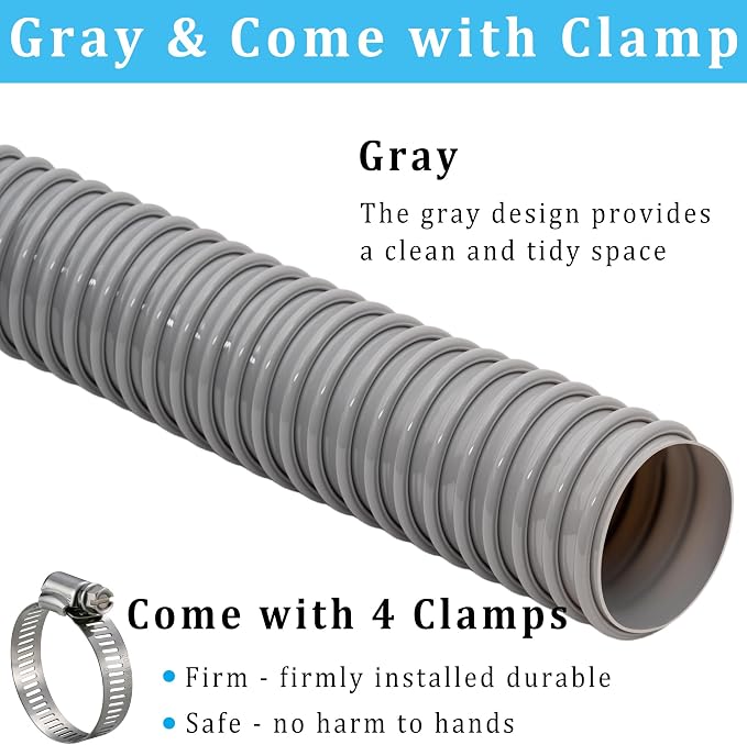 Dust Collection Hose 1.5 in × 5 ft Heavy Duty Flexible PVC Reinforced Thicken - Image 4