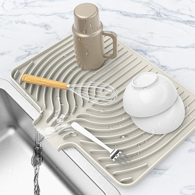 Dish Drying Matt for Kitchen Counter, Kitchen Dry Mats for Dishes Drying Pad by JIUBAR