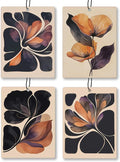 Boho Abstract Floral Car Air Freshener 4 Pcs, Retro Orange and Black Flower by Unknown