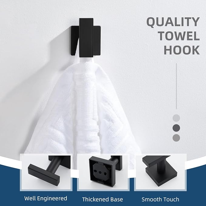 Angle Simple Towel Hook for Bathroom, Stainless Steel Hand Towel Coat Hook for - Image 6