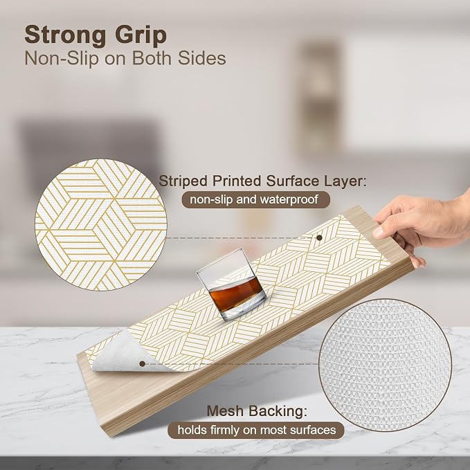 OcePor Non-Adhesive Drawer and Shelf Liner 12IN x 30FT, Non Slip Cabinet and - Image 2
