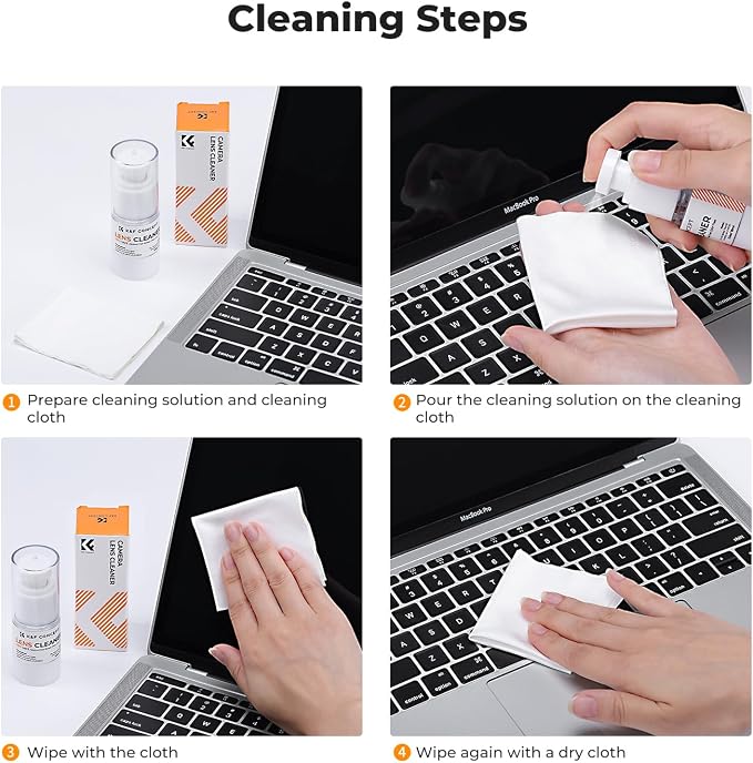 K&F CONCEPT Spray and Microfiber Lens Cleaner Care Kit, Non-Flammable Camera - Image 3