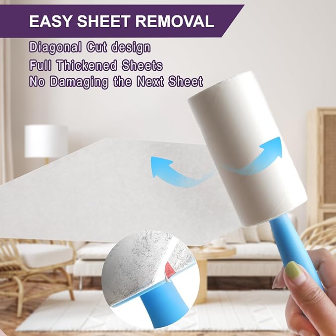 Lint Rollers for Pet Hair Extra Sticky, 660 Sheets Value Set/6 Lint Roller - Image 4