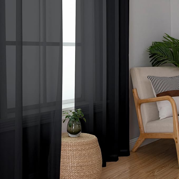 Chyhomenyc 2 Panels Extra Long Sheer Window Curtains 120 Inches Length - Image 7