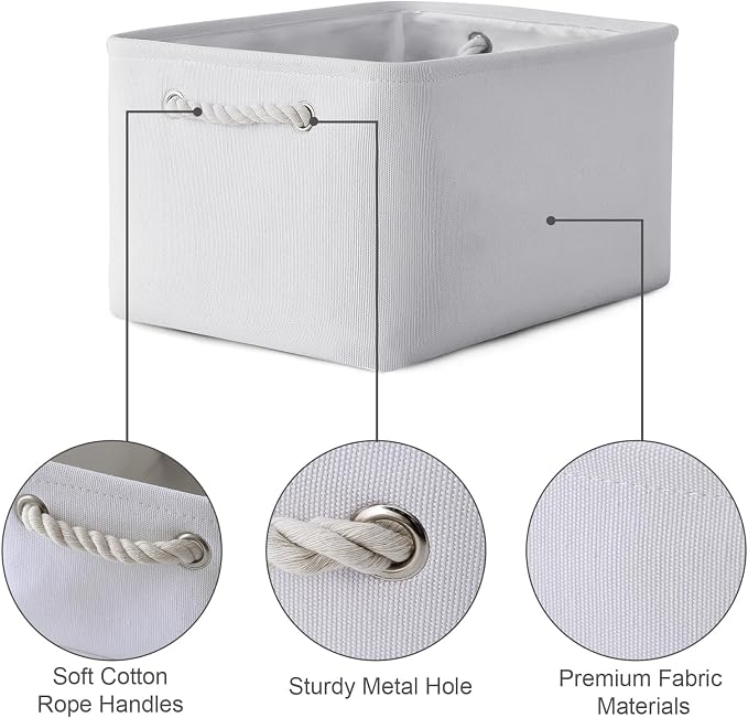 TheWarmHome Fabric Storage Bin, Large 1 Pack 15.7L*11.8W*8.3H Storage Basket - Image 6