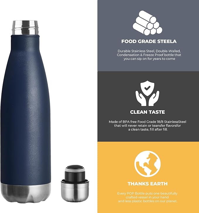 MEWAY 17oz Sport Water Bottle 8 Pack Vacuum Insulated Stainless Steel - Image 3