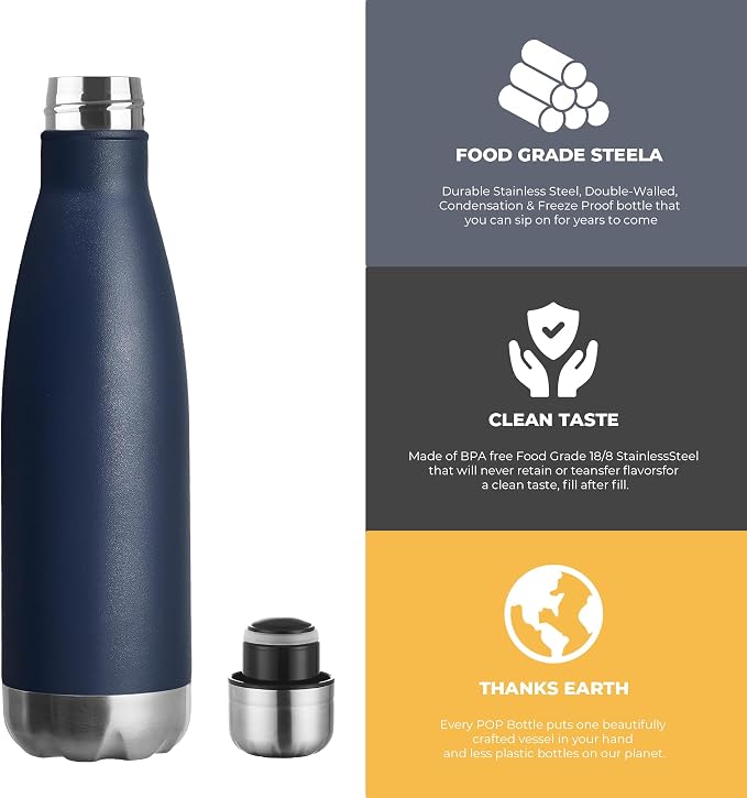 MEWAY 17oz Sport Water Bottle 12 Pack Vacuum Insulated Stainless Steel - Image 3