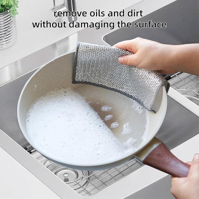 Multipurpose Wire Miracle Cleaning Cloths, Magnifying Wire Dishwashing Rags - Image 6