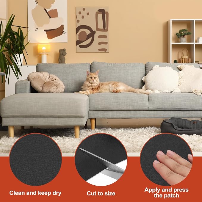 PATIKIL Leather Patches Tape for Furniture, 6.3 x 61 Inch Self Adhesive Vinyl - Image 3