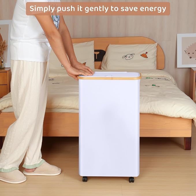 Slim Laundry Basket with Wheels, Narrow Hampers - Image 3