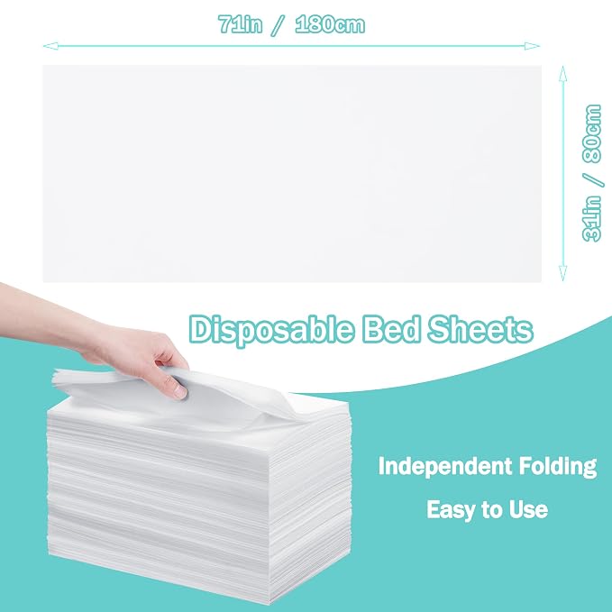 Disposable Bed Sheets for Massage Table 100 Pcs 31" x 71" Waterproof Massage - Image 7