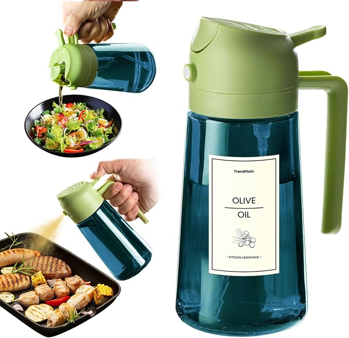 TrendPlain 16oz/470ml Blue Glass Olive Oil Sprayer by TrendPlain