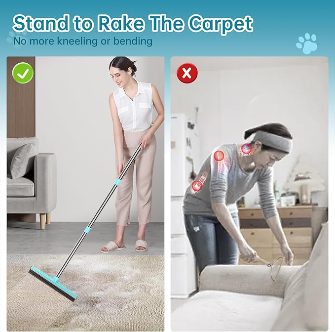 Carpet Rake - 60" Long Handle Pet Hair Removal - Image 6