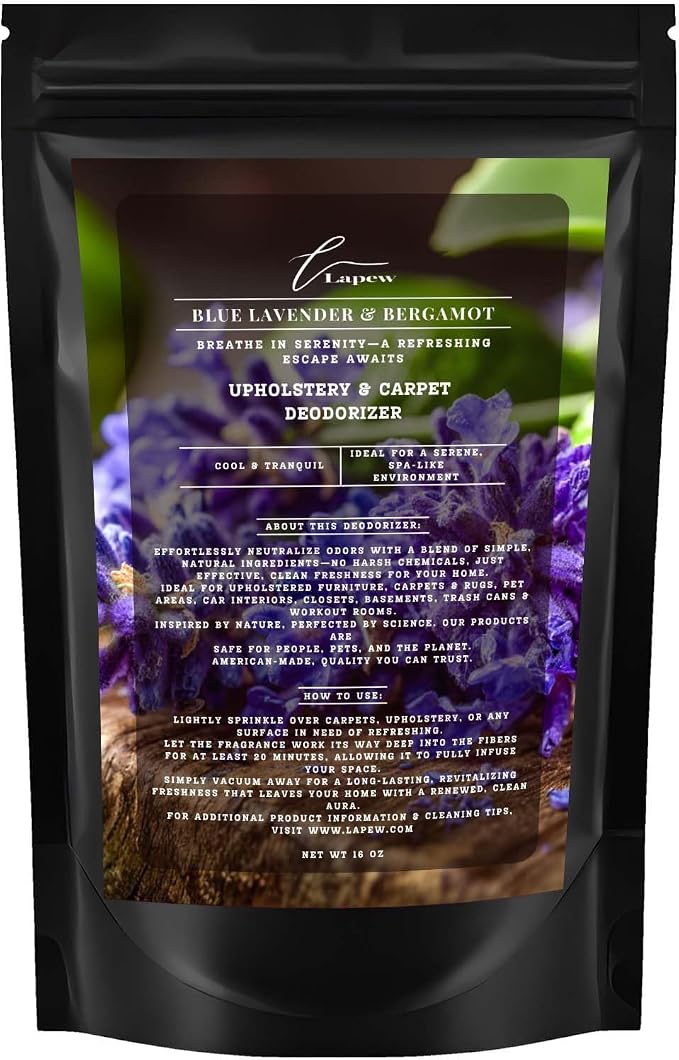 Blue Lavender & Bergamot Carpet Freshener Powder: Powerful Odor Eliminator by Lapew