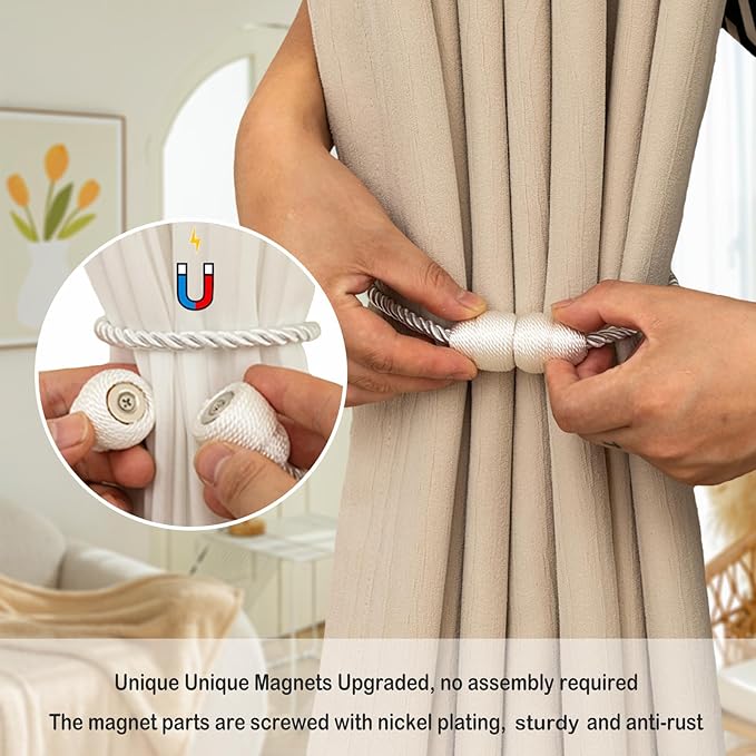 Magnetic Curtain Tiebacks Rope Curtain Tie Backs - Image 3