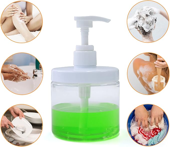Cosywell Pump Bottle Dispenser Plastic Refillable Bottles Wide Mouth Jar Style - Image 6