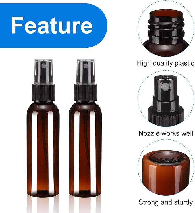 uxcell 100Pack Spray Bottles, 2Oz/60ML Reusable Clear Empty Mist Plastic Mini - Image 3