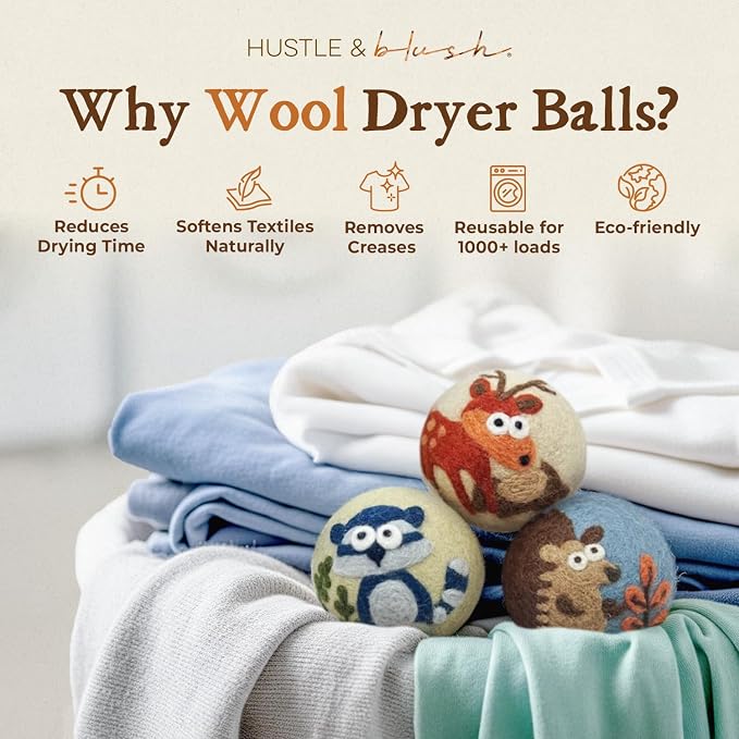 Fluff Ewes Wool Dryer Balls 3 Pack Premium New Zealand Wool Laundry Balls - Image 2