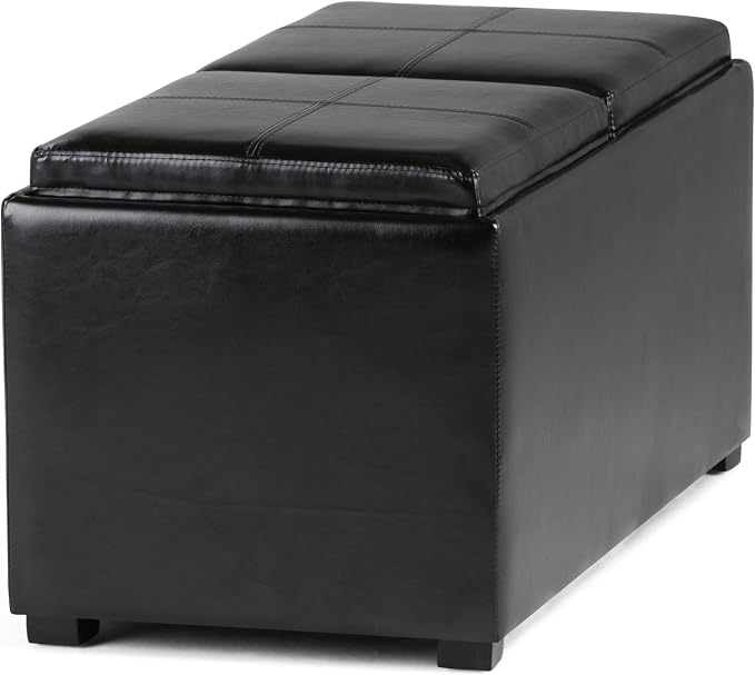 SIMPLIHOME Avalon 35 inch Wide Contemporary Rectangle 5 Pc Storage Ottoman in - Image 8