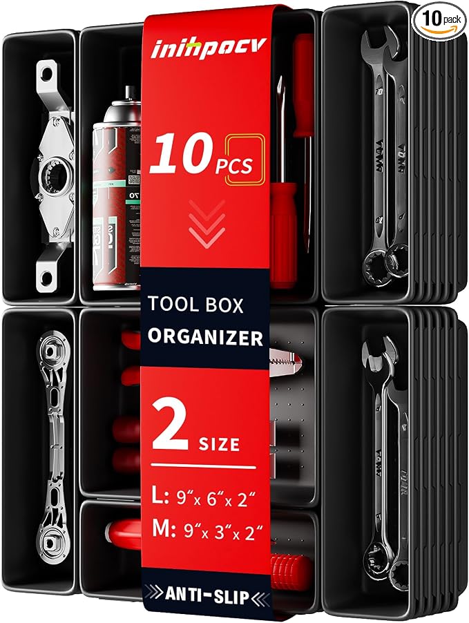 10 PCS Tool Box Drawer Organizers, Large & Medium Tool Trays by Unknown