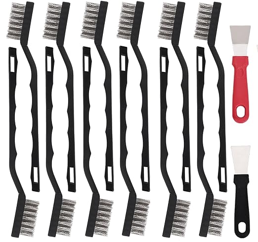 24 Pcs Mini Stainless Steel Wire Brush Set, Wire Scratch Brush by Unknown