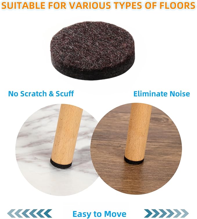 Felt Furniture Pads for Hardwood Floors 164 Piece, Furnigear Anti Scratches - Image 4